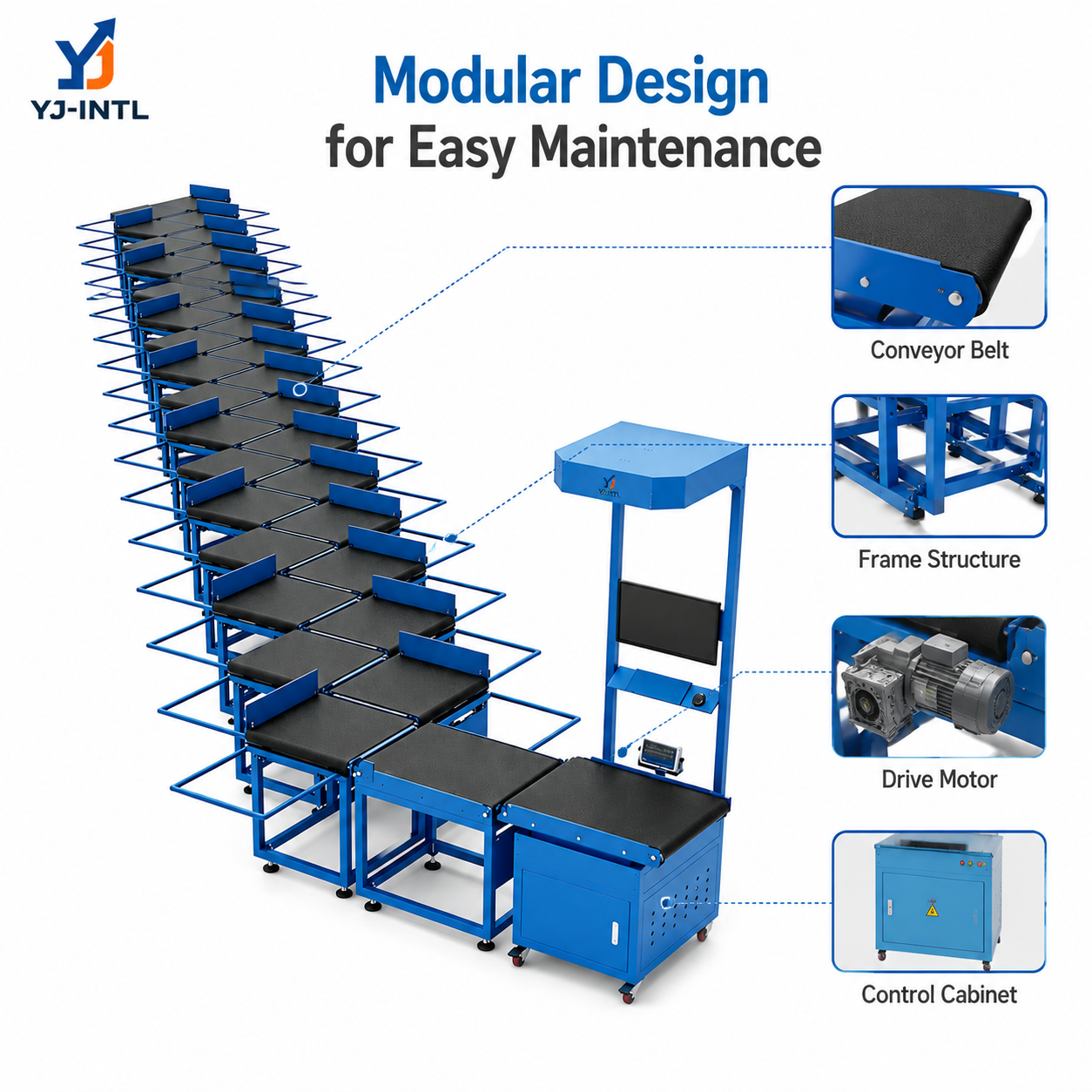 Parcel Sorting Line with Z Type Belt Sorter Technology