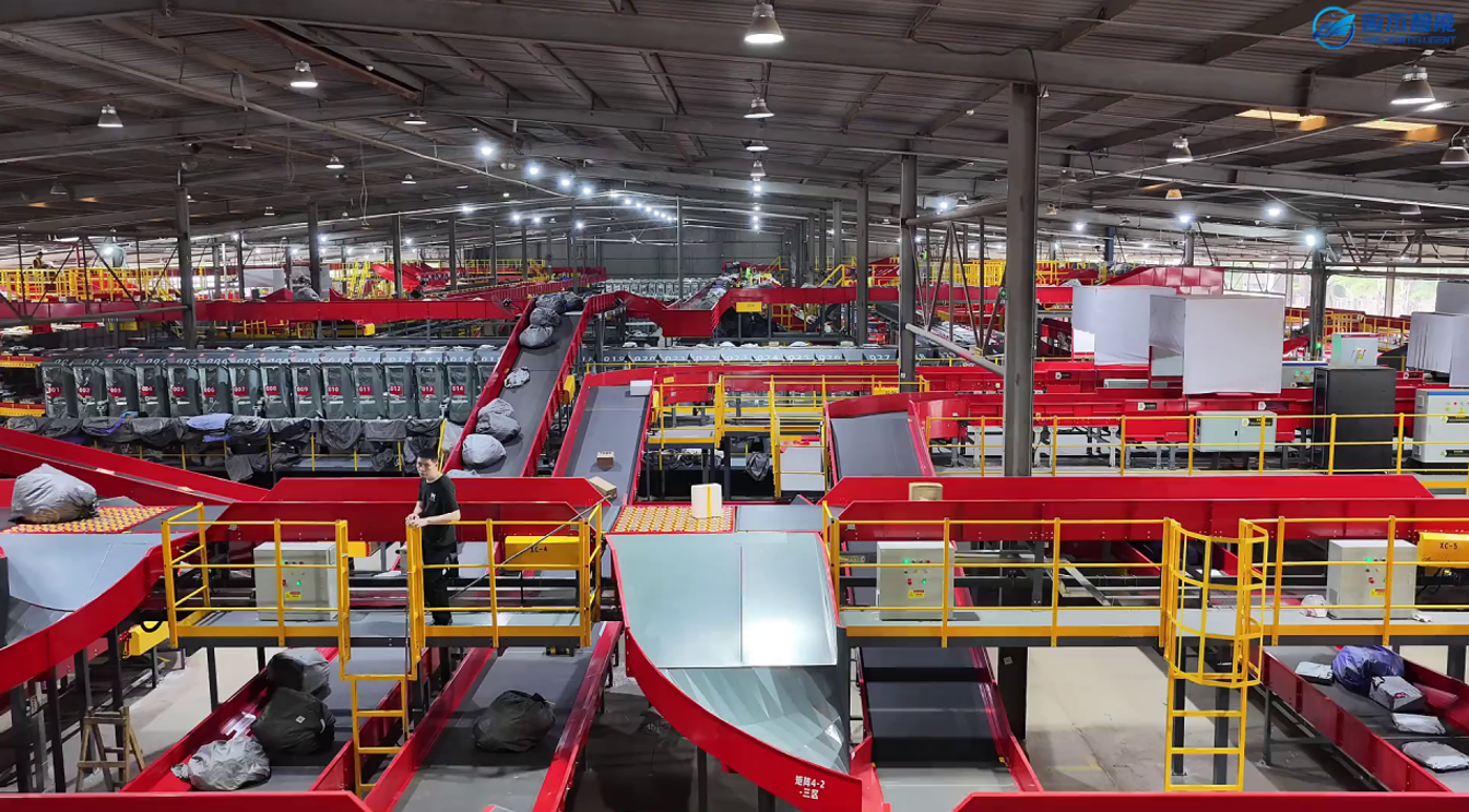 loop cross belt sorter system