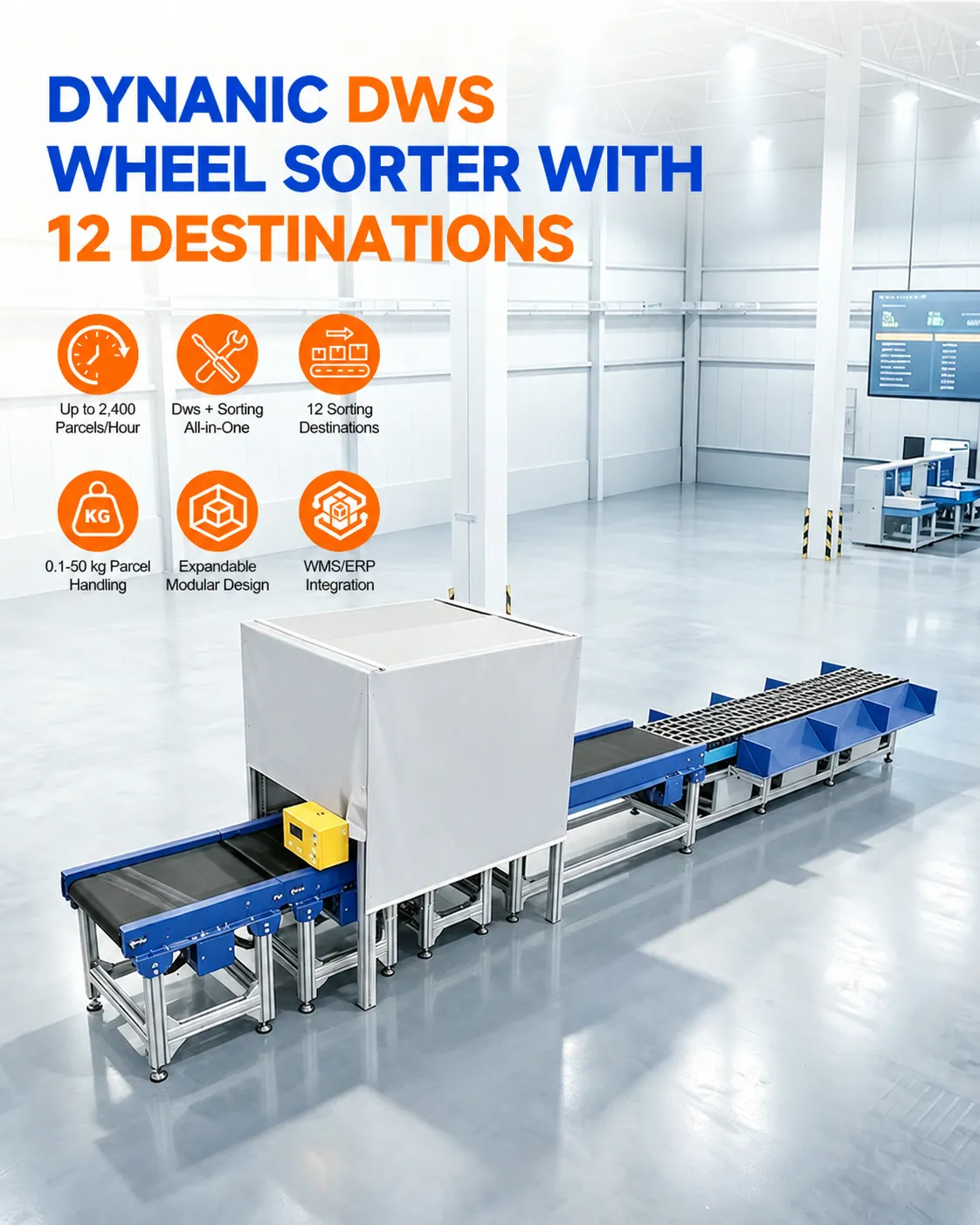 Small Wheel Sorter Automated Parcel Sorting Equipment