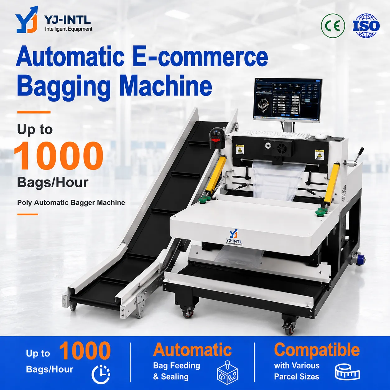 automatic packaging machine with conveyor