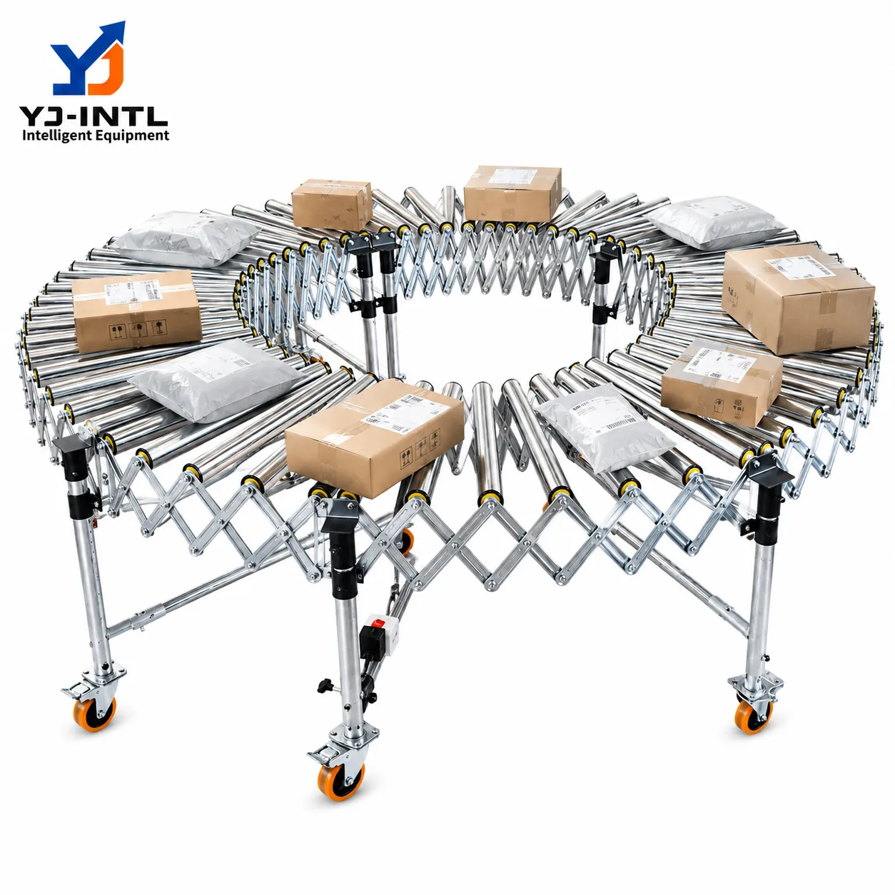 O-Type Flexible Roller Conveyor for 360° Material Circulation