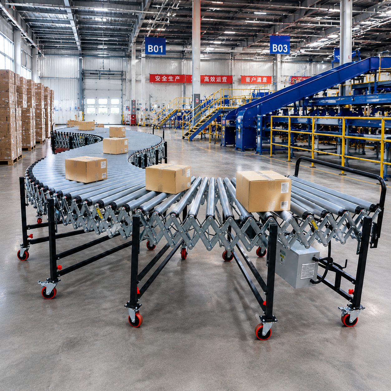 YJ-INTL automated conveyor system for warehouse material handling