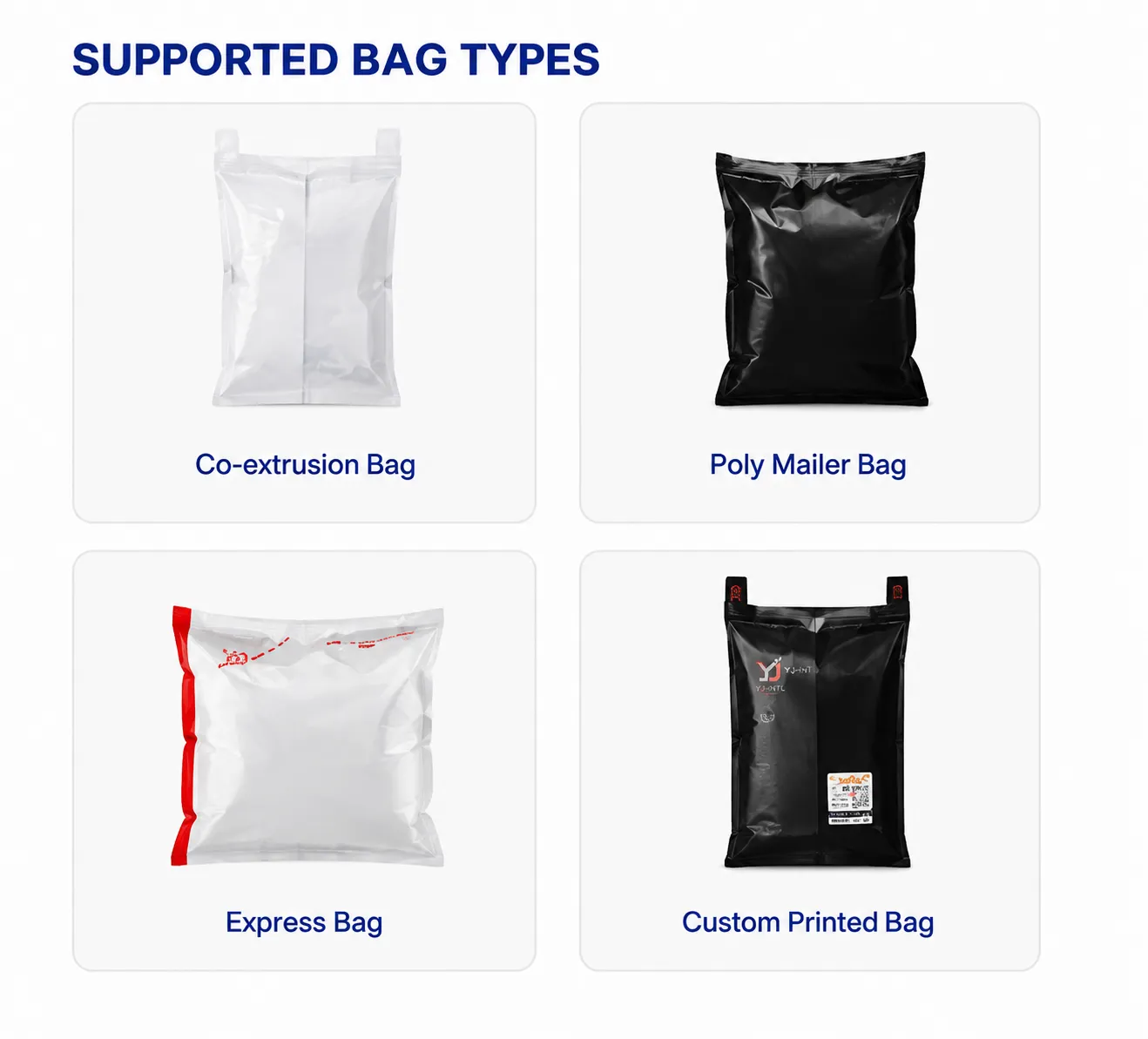 automatic parcel bagging machine support bag types