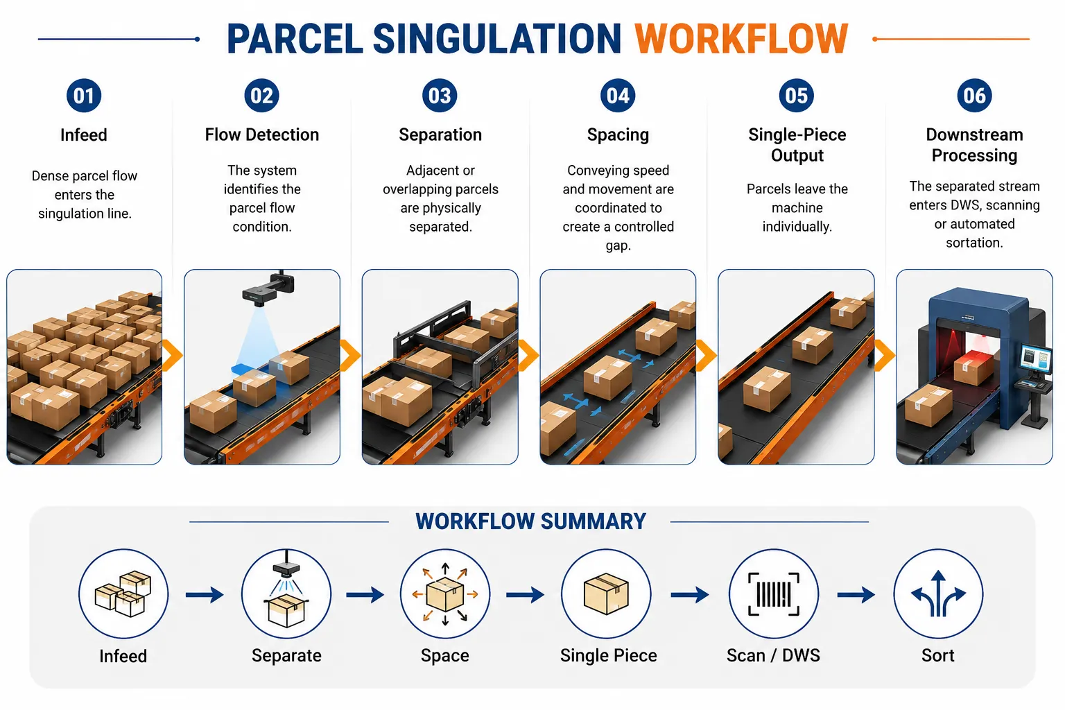 Parcel Singulation Machine for Logistics