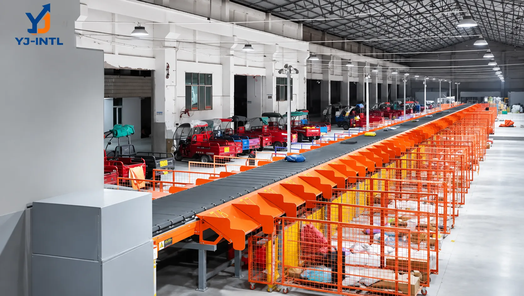 Quanzhou Hub Narrow Belt Sorting Chutes and Bagging Stations
