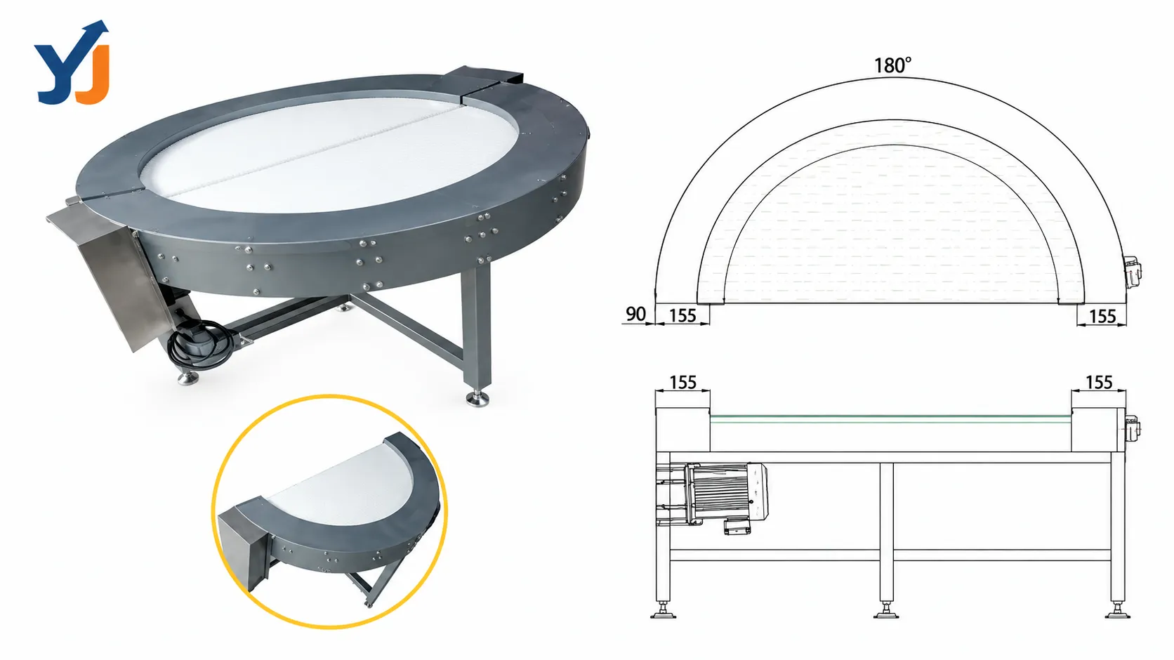 No-radius turning machine