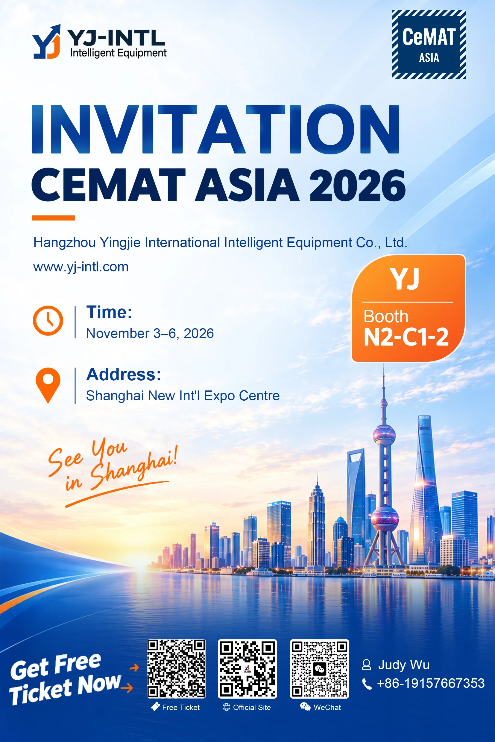 Meet YJ-INTL at CeMAT ASIA 2026